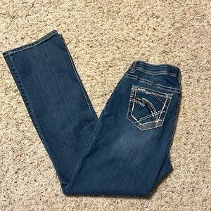 Love Indigo Jeans. Flare legs, nice detail stitching on back pockets